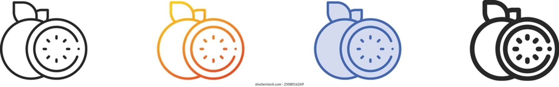 grapefruit icon.Thin Linear, Gradient, Blue Stroke and bold Style Design Isolated On White Background