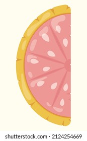 Grapefruit Inflatable Mattress Icon para fiestas en la piscina, vacaciones en la playa y vacaciones en el hotel. Ilustración del vector