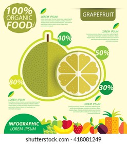 Grapefruit. Infographic template. vector illustration.