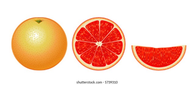 Grapefruit isolated (complex version, other fruits & berries are in my gallery)