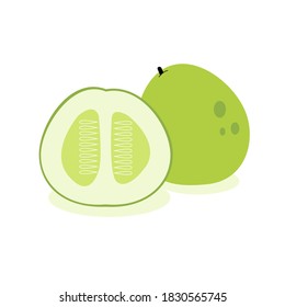 El pomelo aislado sobre fondo blanco. Ilustración vectorial. Icono. Diseño.