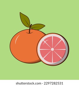 Grapefruit isolated, whole or sliced.