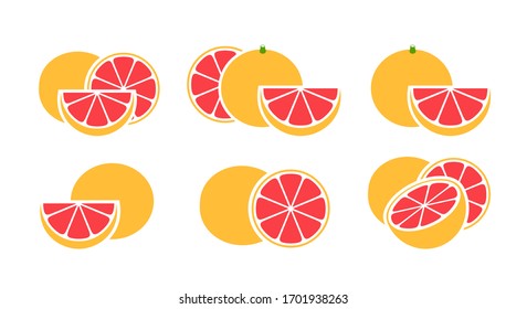 Logo de Grapefruit. Pomelo aislado sobre fondo blanco