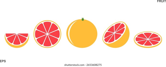 Logotipo da toranja. Toranja isolada sobre fundo branco
