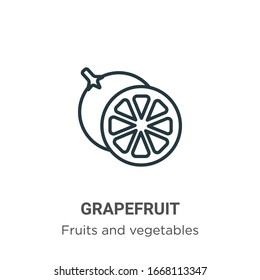 Grapefruit outline vector icon. Thin line black grapefruit icon, flat vector simple element illustration from editable fruits and vegetables concept isolated stroke on white background