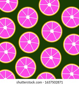 Grapefruit pattern on the background. Vector illustration