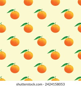 Grapefruit Seamless Pattern Design with leaf 