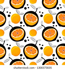 Grapefruit seamless pattern. Sketch grapefruits. Citrus fruit background. Elements for menu, greeting cards, wrapping paper, cosmetics packaging, posters etc