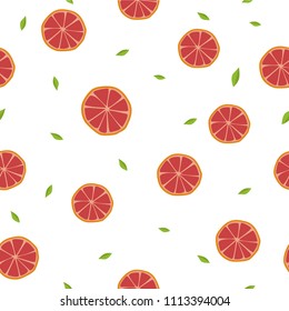 Grapefruit seamless pattern. Vector. Wrapping paper design