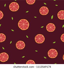 Grapefruit seamless pattern. Vector. Wrapping paper design