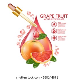 Grapefruit Serum Moisture Skin Care Cosmetic.