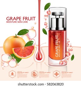 Grapefruit Serum Moisture Skin Care Cosmetic.