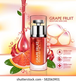 Grapefruit Serum Moisture Skin Care Cosmetic.