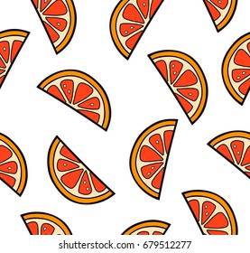 Grapefruit slices summer seamless pattern