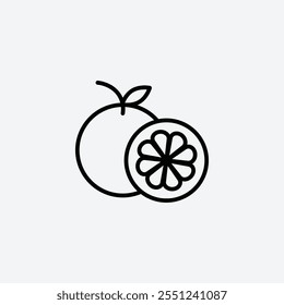 Grapefruit thin liner icon isolated.