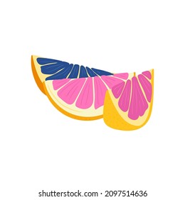 Grapefruit. Tropical fruit and graphic design elements. Ingredients color cliparts. Sketch style smoothie or juice ingredients.