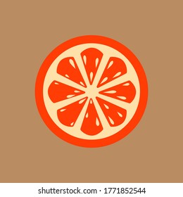 Icono vectorial de pomelo, jugoso, naranja brillante