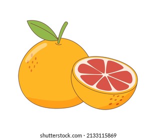 Grapefruit whole and it's half