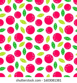 Grapefruits and leaves seamless pattern. Summer texture. Vector illustration.