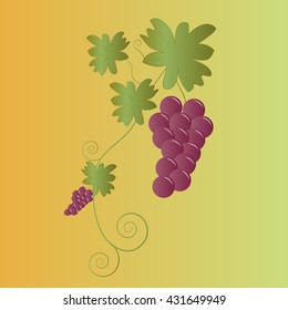 grapes abstract geometric sign pattern. Texture of green silhouettes of grapes on a colored background. Template for textile, wrapping and decoration.