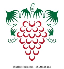 Grapes in abstract style. Vector design element for decoration, tattoo, vignette.