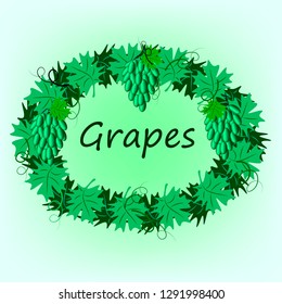 grapes abstract wreath green