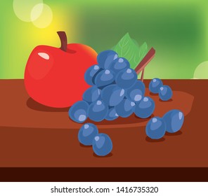 grapes and apple fresh delicious fruit nutrition