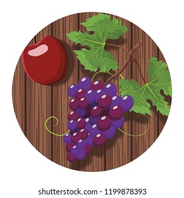 Grapes and apple fruit