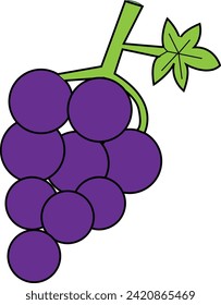 Grapes art design vector asset illustration