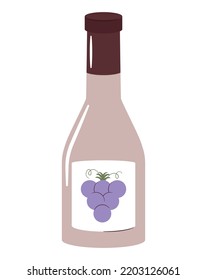 grapes beverage bottle over white