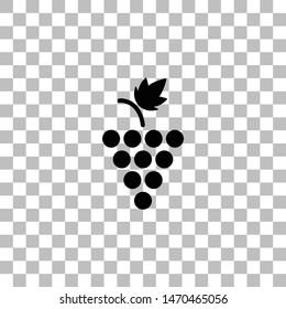 Grapes. Black flat icon on a transparent background. Pictogram for your project
