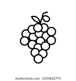 grapes black outline icon vector icon illustration eps