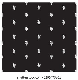 Grapes black and white seamless pattern, background