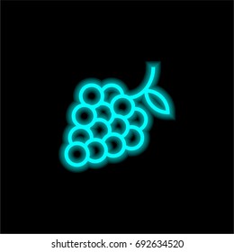 Grapes blue glowing neon ui ux icon. Glowing sign logo vector