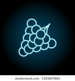 Grapes blue neon icon. Simple thin line, outline vector of autumn icons for ui and ux, website or mobile application