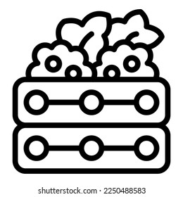 Grapes box icon outline vector. Wine cellar. Food winery