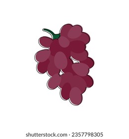 Grapes bunch hand drawn. Abstract shape fruit inspiration. Vector illustration, flat design