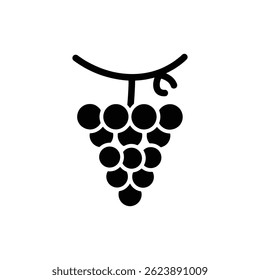 Grapes Bunch Hanging from Vine Icon - Fresh, Organic Fruit Symbol
