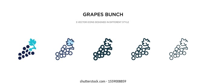 grapes bunch icon in different style vector illustration. two colored and black grapes bunch vector icons designed in filled, outline, line and stroke style can be used for web, mobile, ui