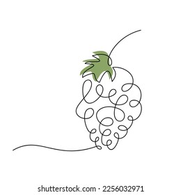 Vector de iconos de racimo de uvas. Una línea de ilustración abstracta dibujada a mano continua. Silueta lineal dibujada a mano. Elemento de diseño mínimo para impresión, pancarta, tarjeta, cartel de arte de pared, folleto.