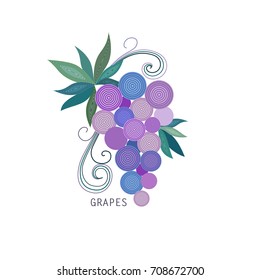 Grapes bunch with with leaves