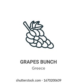 Grapes bunch outline vector icon. Thin line black grapes bunch icon, flat vector simple element illustration from editable greece concept isolated stroke on white background