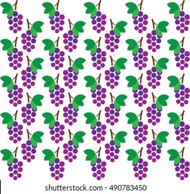 Grapes bunches textile pattern. vector illustration