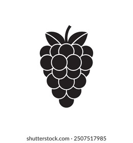 Grapes bundle fruit icon image vector illustration design black and white, Bunch of grapes vector icon, Black silhouette of grapes, Vector illustration