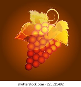 grapes cluster in brown