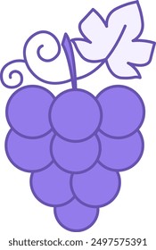 Farbsymbol für Trauben. Vektorsymbol. Reife Berry. Natürliche und Bio-Lebensmittel. Süßer Nachtisch. Fruchtkonzept