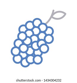 grapes color line vector icon