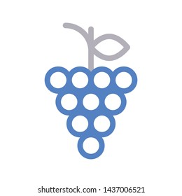 grapes color line vector icon