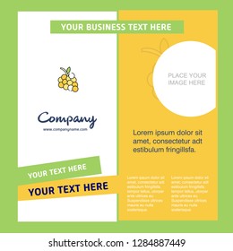 Grapes Company Brochure Template. Vector Busienss Template