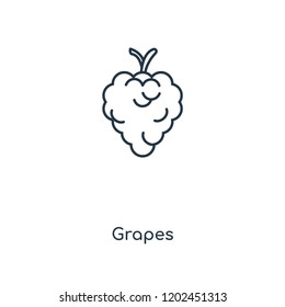 Grapes concept line icon. Linear Grapes concept outline symbol design. This simple element illustration can be used for web and mobile UI/UX.